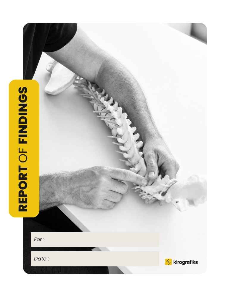Report of Findings cover, spine model