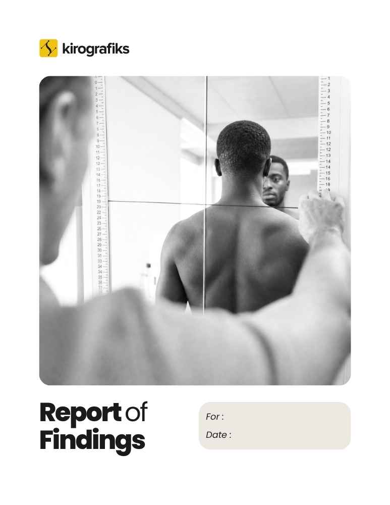 Report of Findings cover, postural assessment